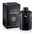 Azzaro The Most Wanted perfume bottle and packaging on a white background